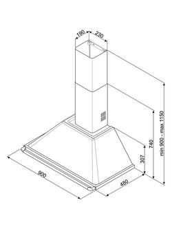 Smeg KTR90XE Chimney Cooker Hood, Stainless Steel - view 2, Stainless Steel