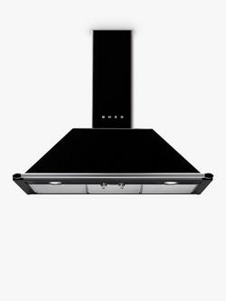 Smeg KT90BLE Victoria 90cm Chimney Cooker Hood, Black, Black