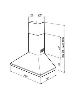 Smeg KSED95XE 90cm Chimney Cooker Hood, Stainless Steel - view 2, Stainless Steel
