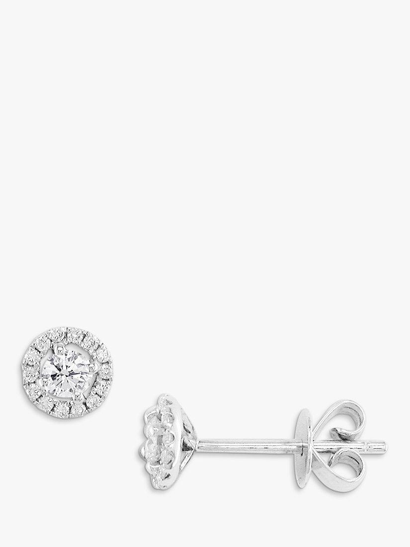 E.W Adams 18ct White Gold Diamond Cluster Stud Earrings, White Gold