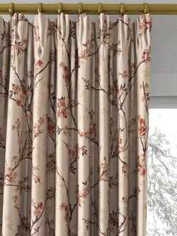 John Lewis Blossom Weave Made to Measure Curtains or Roman Blind, Russet - view 2, Russet