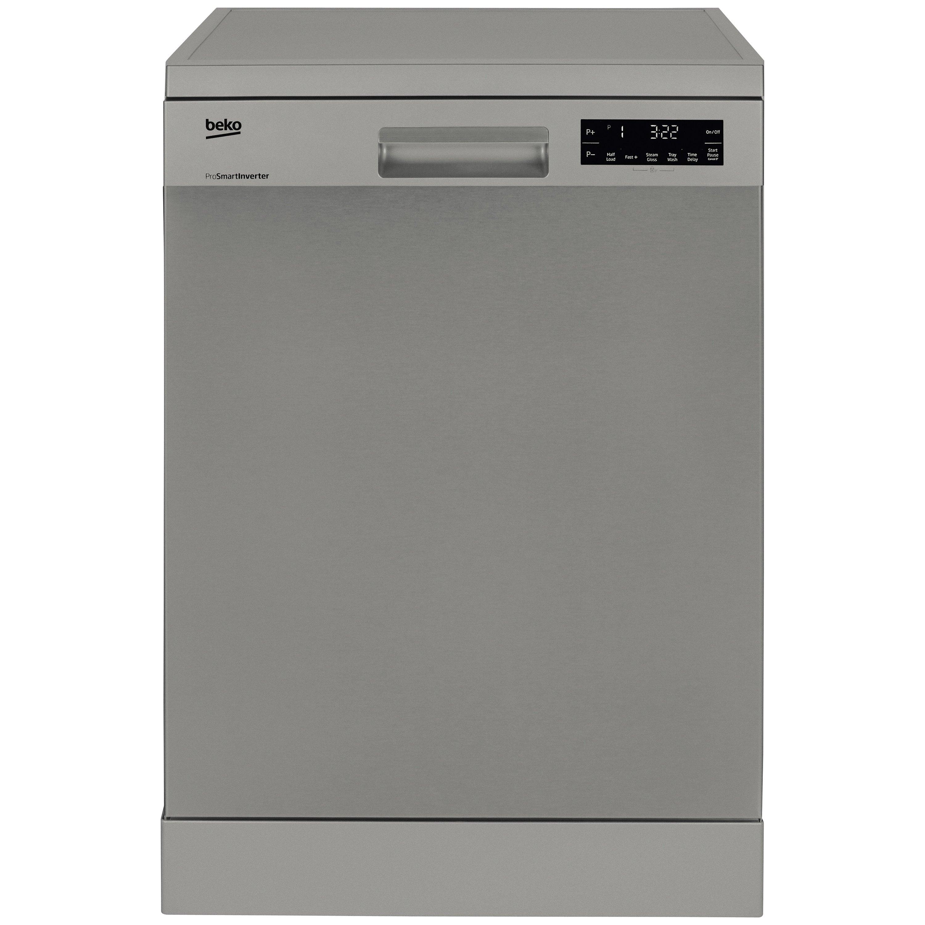 Beko DFN28J20X Freestanding Dishwasher, Stainless Steel