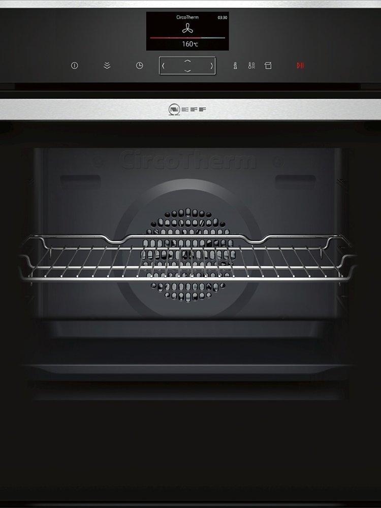 Neff B57VS24N0B Slide and Hide Single Electric Oven with Steam Function, Stainless Steel