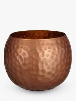 John Lewis Hammered Tealight Holder, Copper