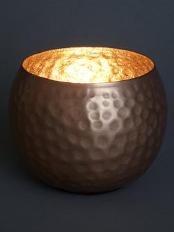 John Lewis Hammered Tealight Holder - view 2, Copper