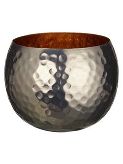 John Lewis Hammered Tealight Holder, Nickel