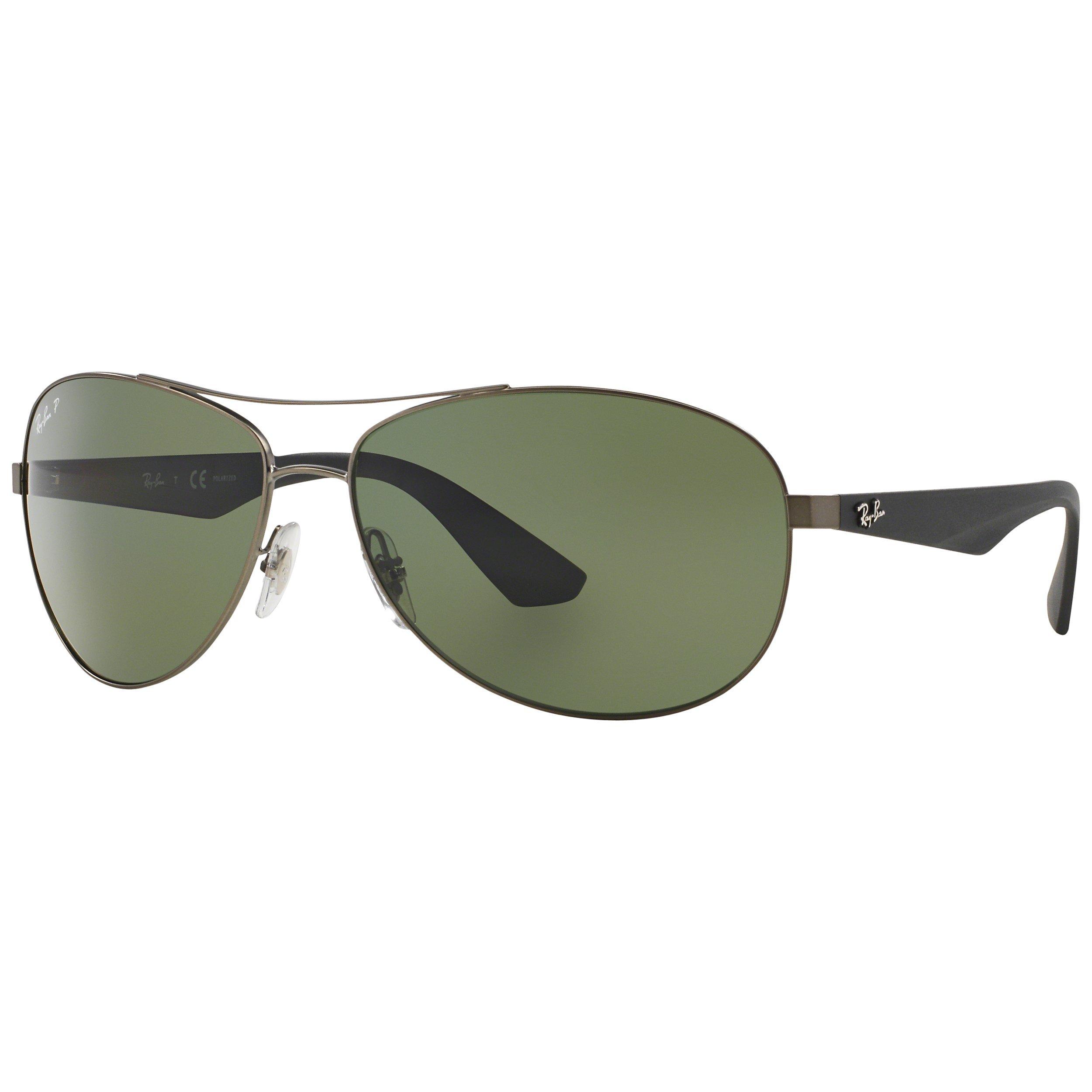 Ray-Ban RB3526 Polarised Pilot Sunglasses, Green