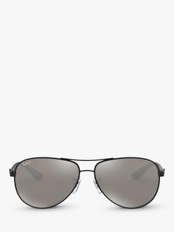 Ray-Ban RB8313 Polarised Carbon Fibre Pilot Sunglasses, Black - view 2, Black