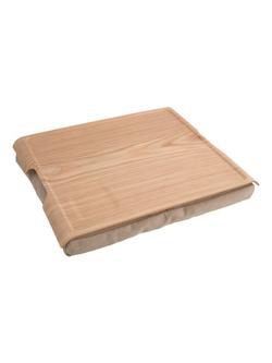 Bosign Large Anti-Slip Wood Veneer Top Lap Tray, 46cm, Natural/Brown