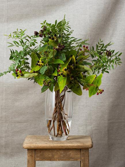 Dartington Crystal Florabundance Bouquet Barrel Vase, H24cm, Clear - view 2, Clear