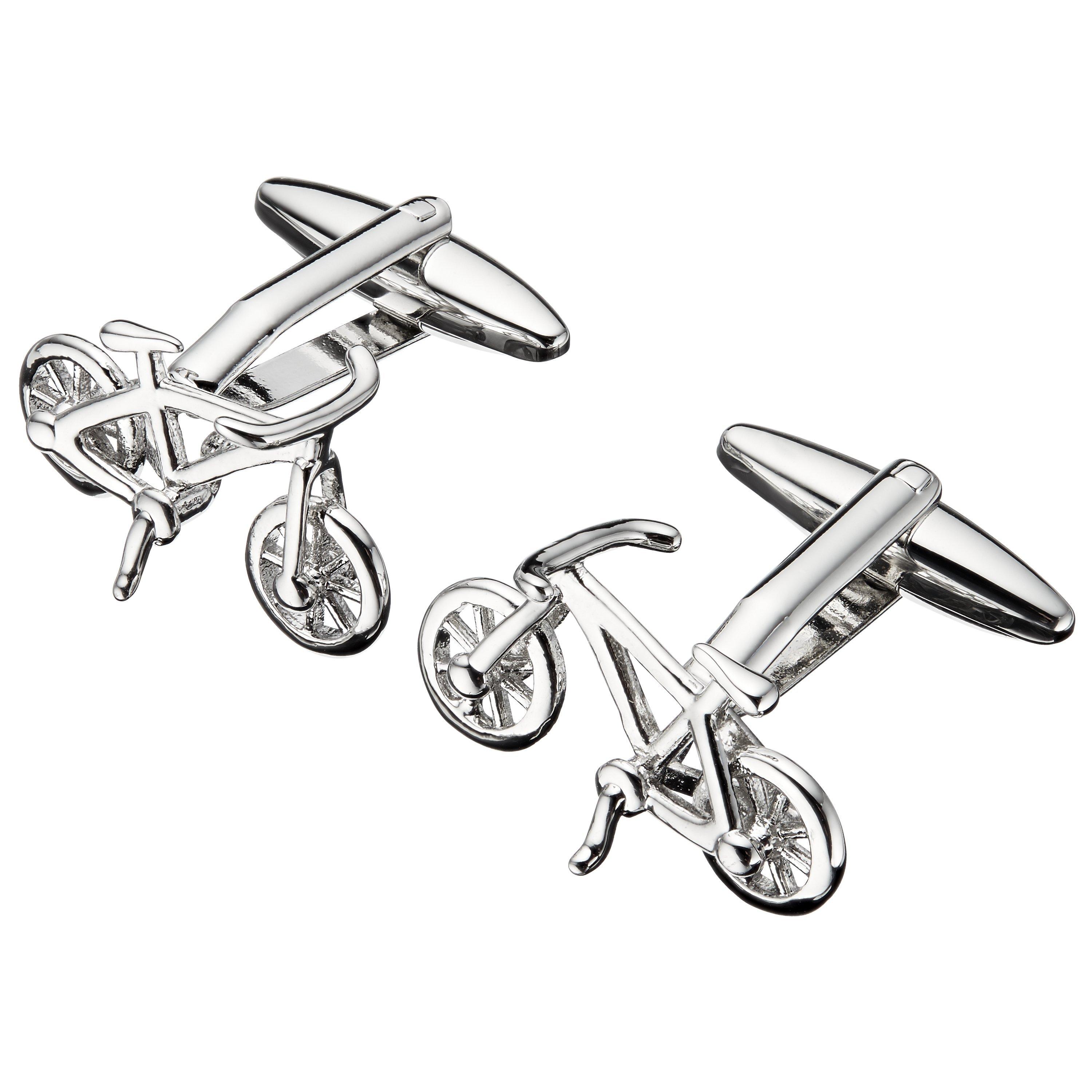 John Lewis Bike Cufflinks, Silver