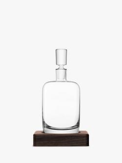 LSA International Whisky Renfrew Glass Decanter with Walnut Base, 1.1L, Clear/Natural, Clear/Natural