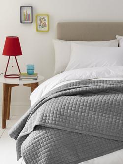 John Lewis Jersey Bedspread - view 2, Steel