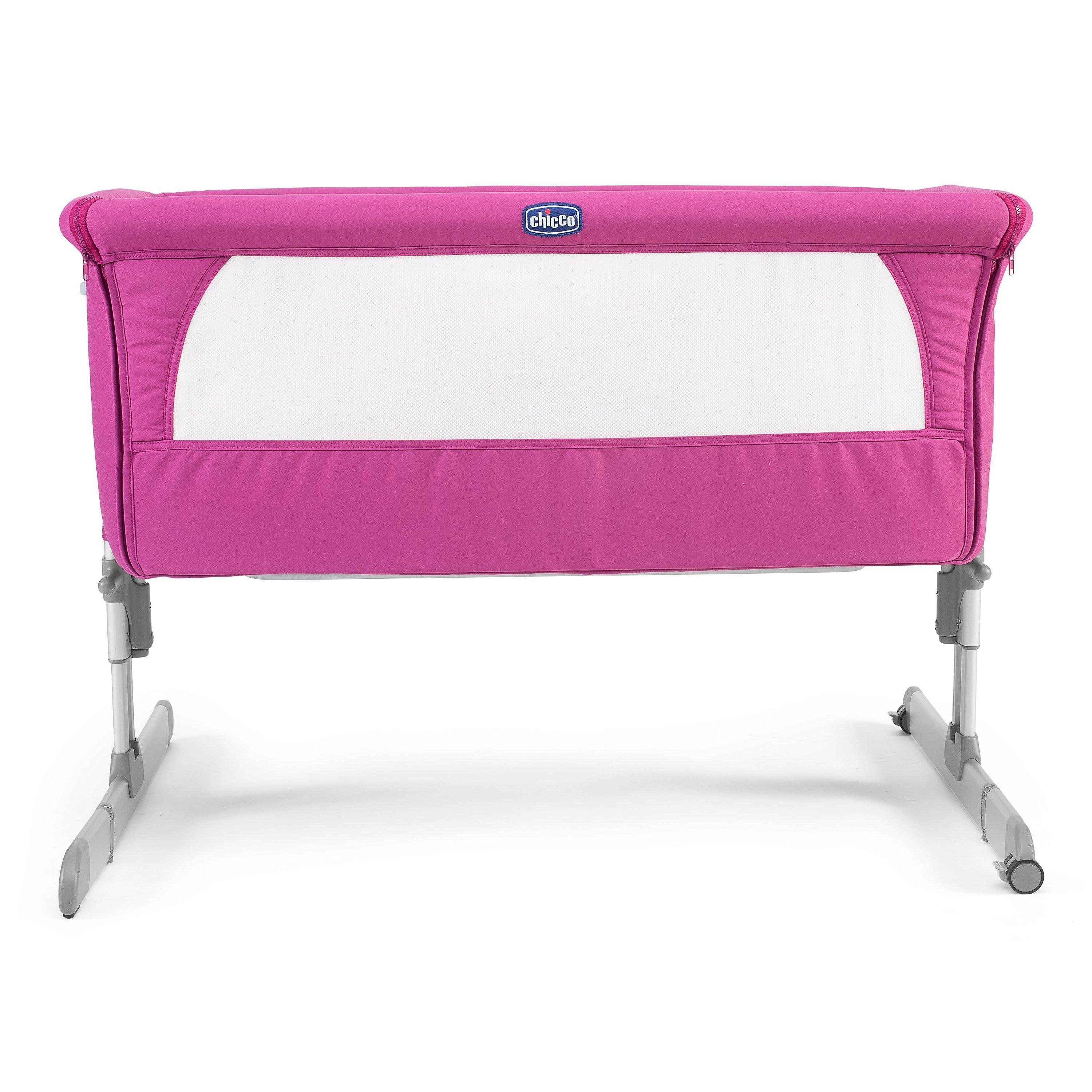 Pink chicco next to me crib best sale