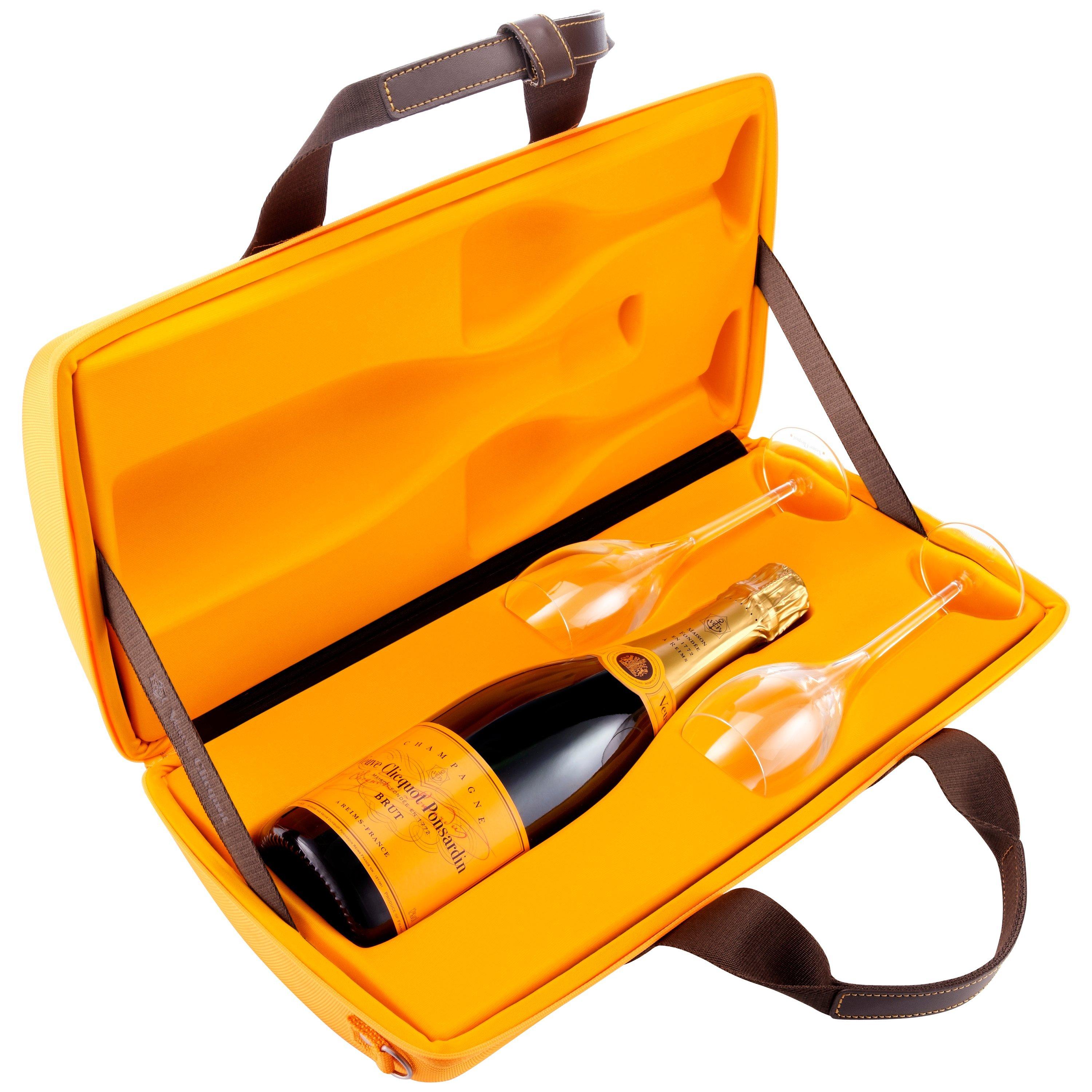 Veuve Clicquot Yellow Label NV Champagne Traveller Gift Set, 75cl