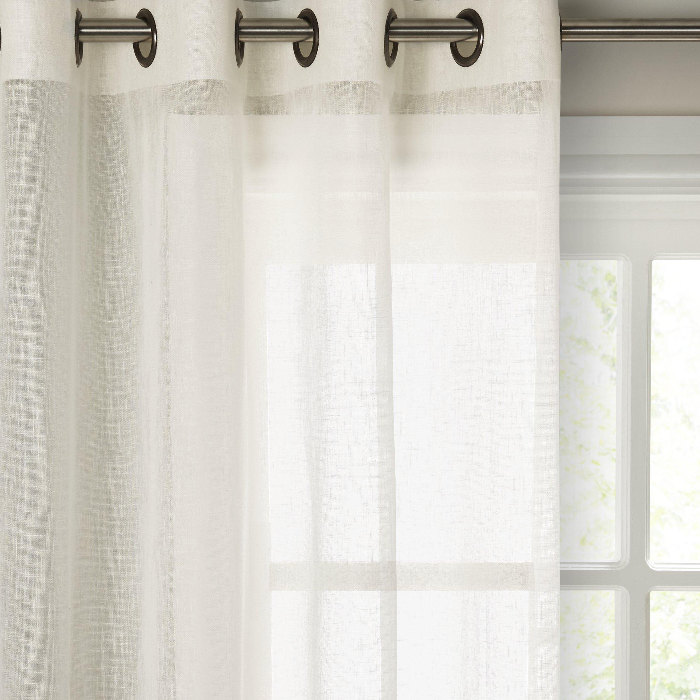 John Lewis & Partners Kaolin Voile Eyelet Panel, Cream