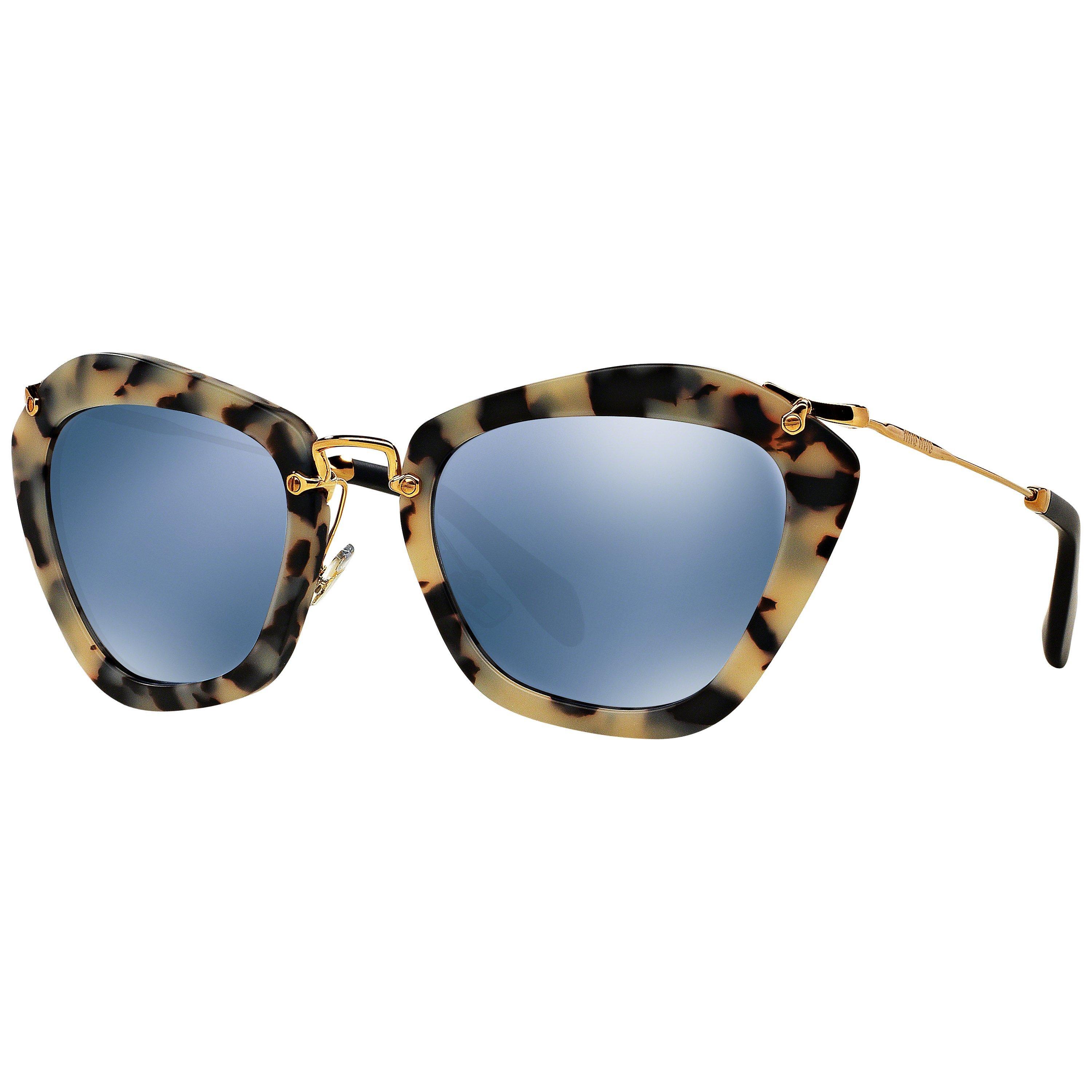 Miu Miu MU10NS Cat's Eye Sunglasses, Tortoise/Blue