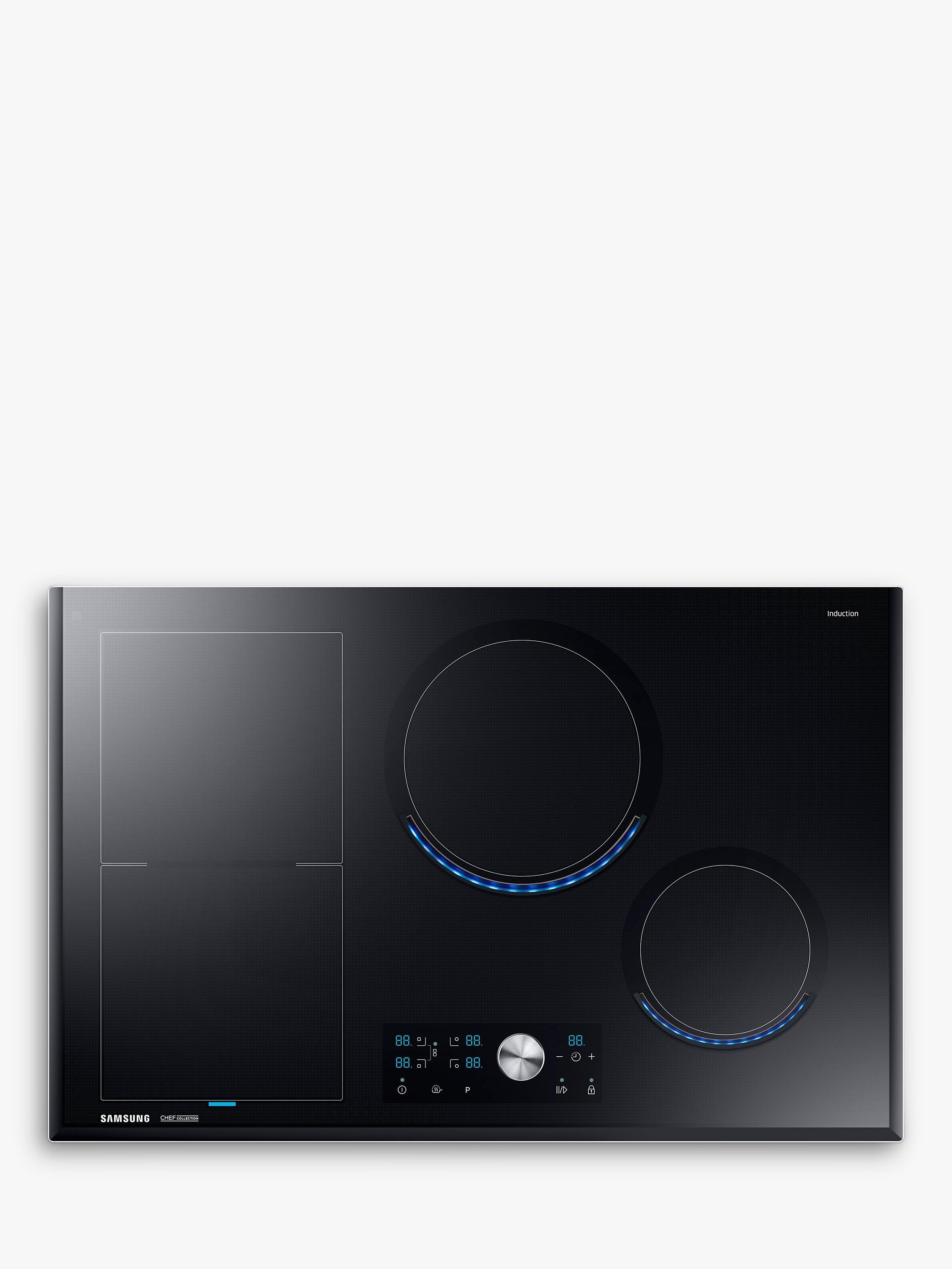 Samsung NZ84J9770EK Chef Collection Virtual Flame™ Induction Hob, Black Glass