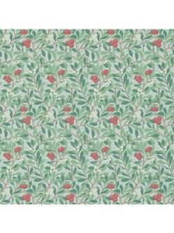 Morris & Co. Arbutus Wallpaper, Thyme/Coral, Dm3w214719