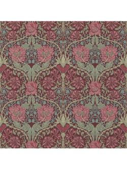 Morris & Co. Honeysuckle & Tulip Wallpaper, Burgundy/Sage, Dm3w214703