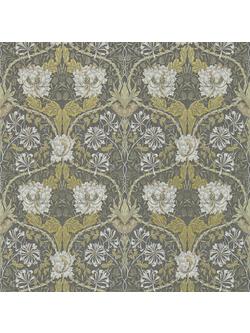 Morris & Co. Honeysuckle & Tulip Wallpaper, Charcoal/Gold, Dm3w214701