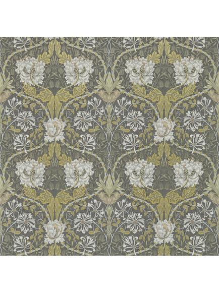 Morris & Co. Honeysuckle & Tulip Wallpaper, Charcoal/Gold, Dm3w214701