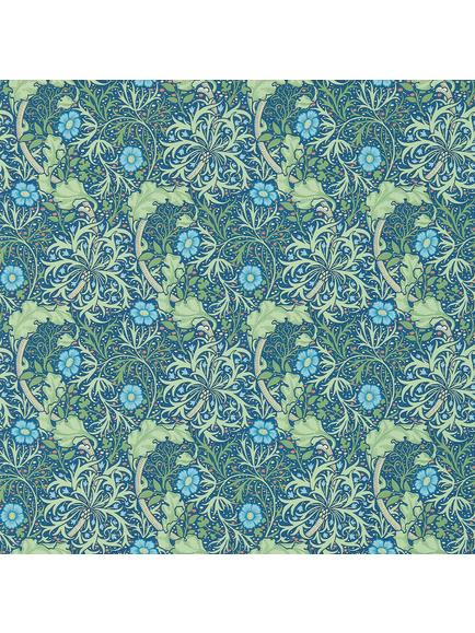 Morris & Co. Seaweed Wallpaper, Cobalt/Thyme, Dm3w214713