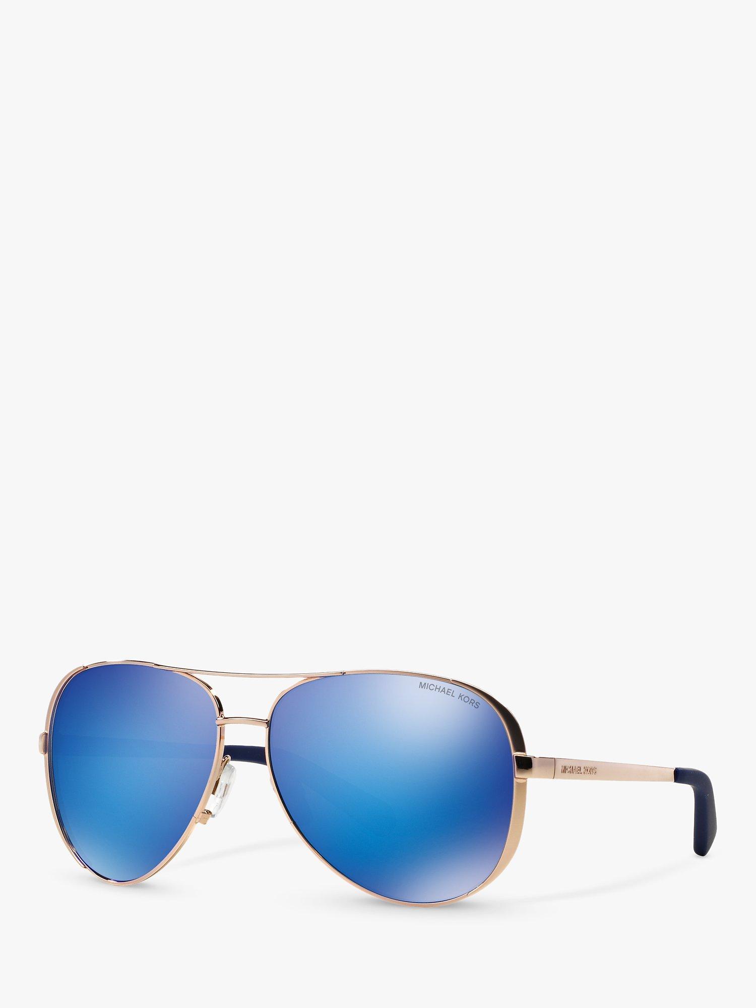Michael Kors MK5004 Aviator Metal Sunglasses, Pink/Blue