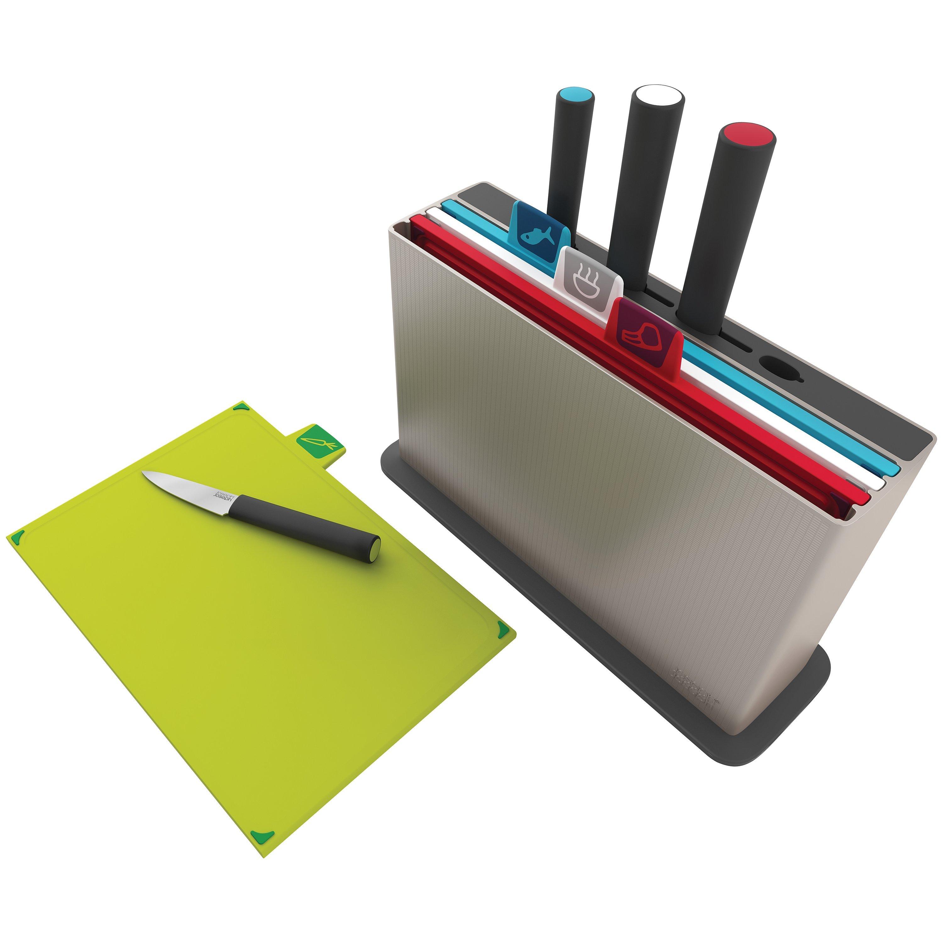 Joseph Joseph Index 4 Chopping Boards / Filled Knife Block, 4 Piece