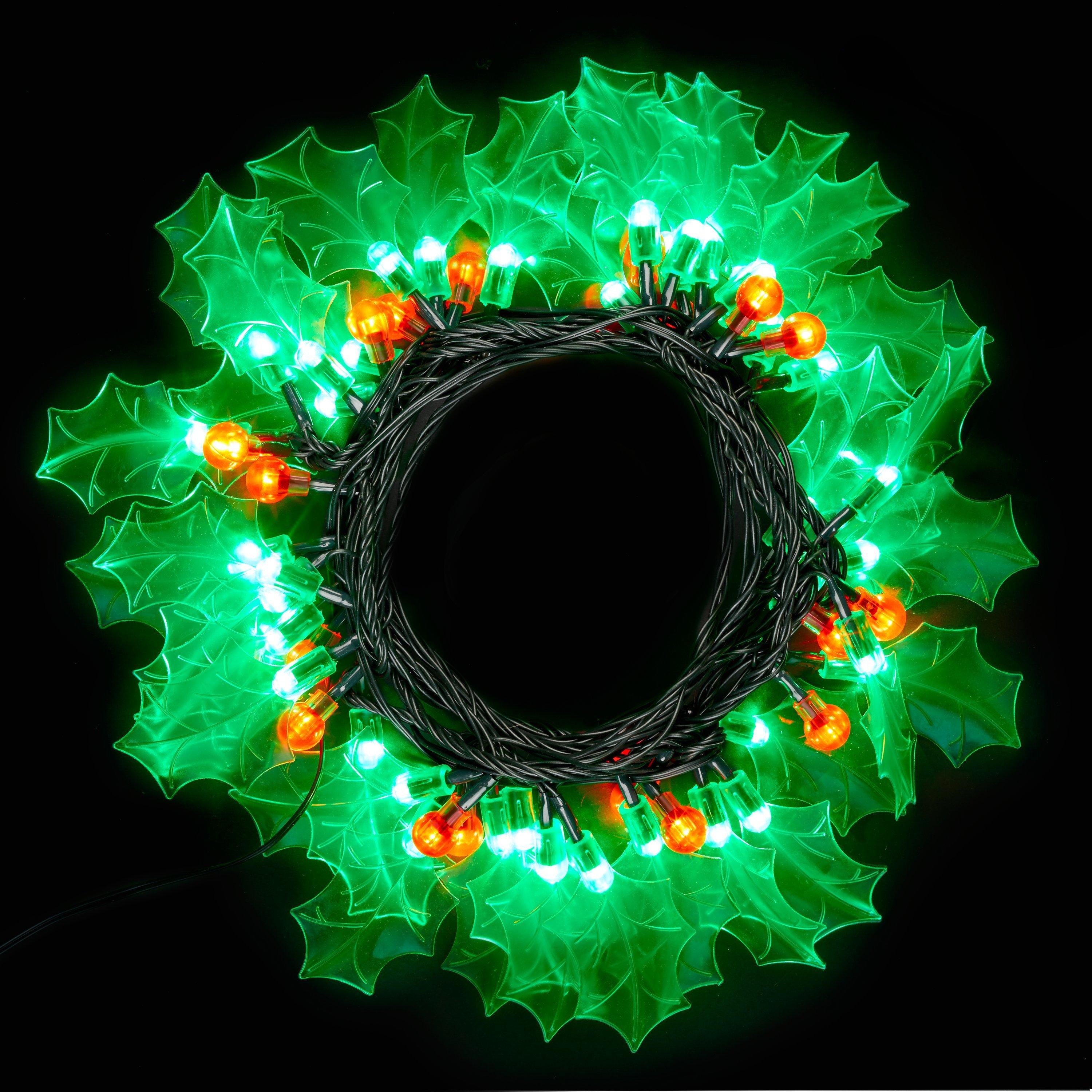 John Lewis 60 LED 'Holly' Christmas Lights, 8m