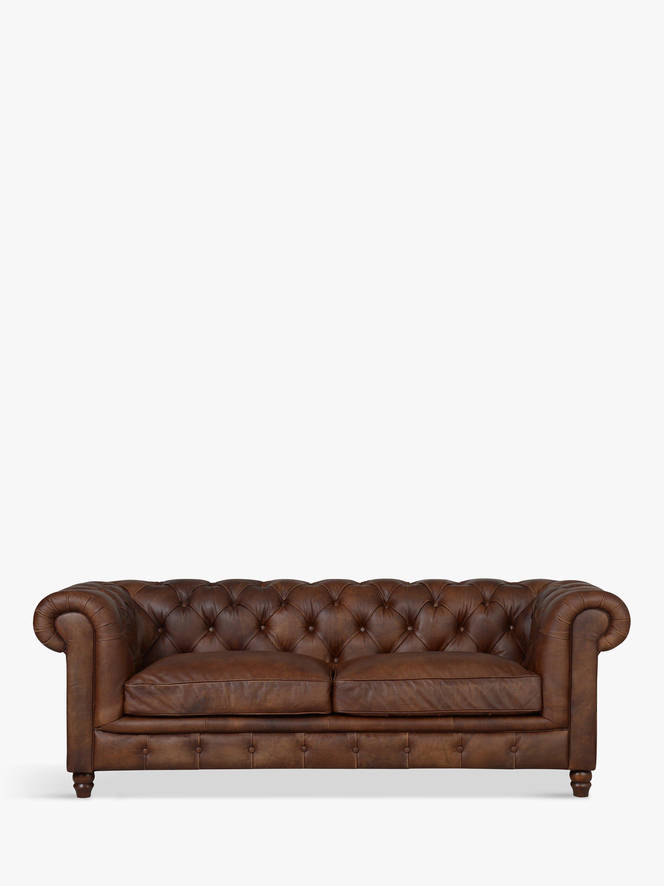 Earle Range, Halo Earle Chesterfield Medium 2 Seater Leather Sofa, Antique Whisky