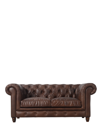 Halo Earle Chesterfield Medium 2 Seater Leather Sofa, Antique Whisky