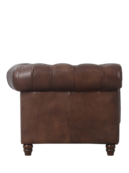 Halo Earle Chesterfield Medium 2 Seater Leather Sofa - view 2, Antique Whisky