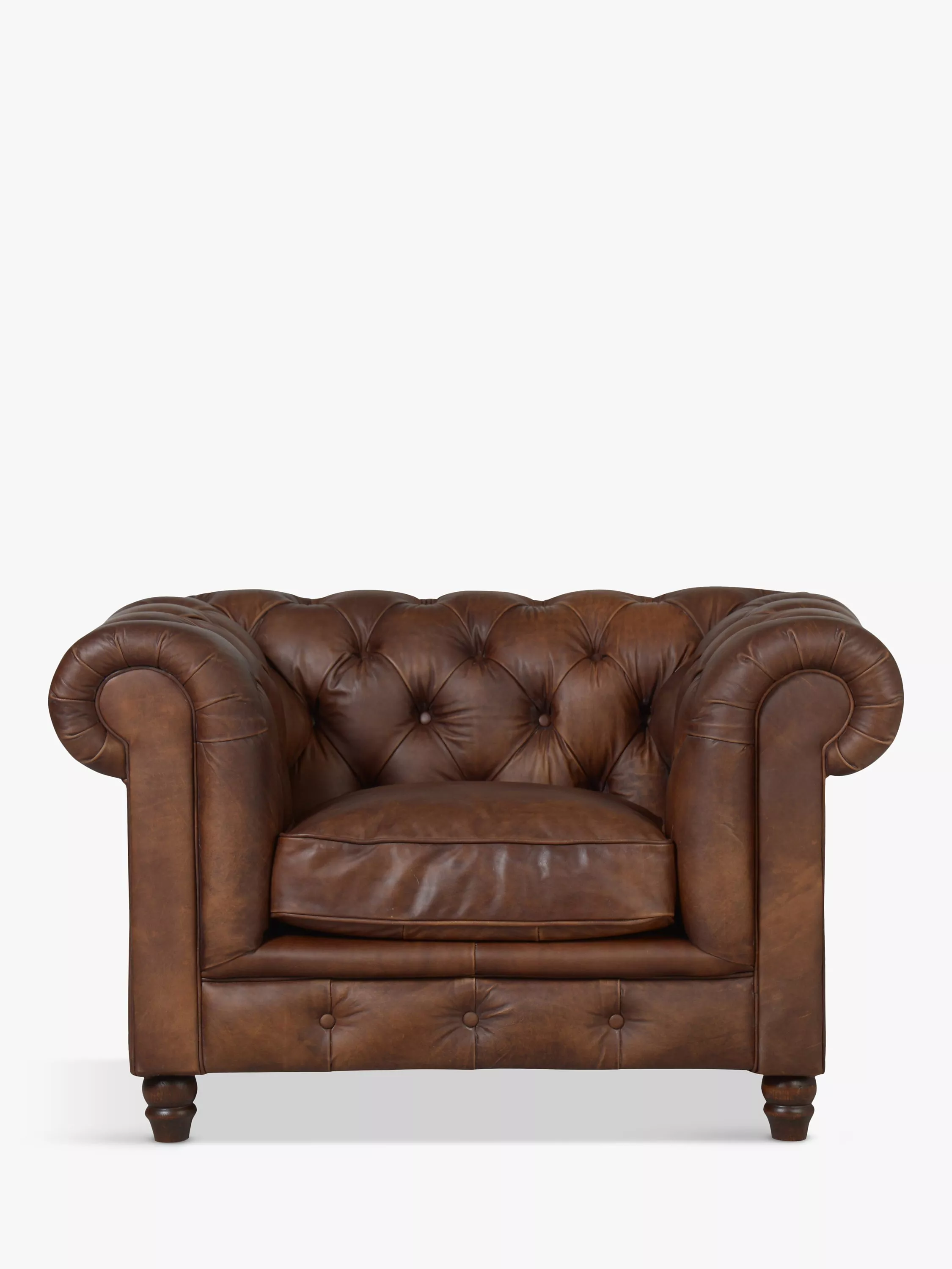 Halo Earle Chesterfield Leather Armchair, Antique Whisky