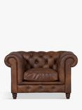 Halo Earle Chesterfield Leather Armchair, Antique Whisky