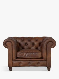 Halo Earle Chesterfield Leather Armchair, Antique Whisky, Antique Whisky