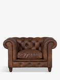 Halo Earle Chesterfield Leather Armchair, Antique Whisky