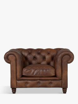 Halo Earle Chesterfield Leather Armchair, Antique Whisky - view 2, Antique Whisky