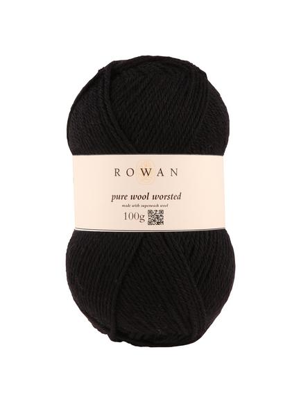Rowan Pure Wool Superwash Worsted Aran Yarn, 100g, Black 109