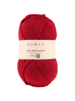 Rowan Pure Wool Superwash Worsted Aran Yarn, 100g, Rich Red 124