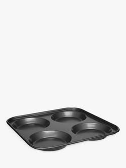 John Lewis Classic Non-Stick Yorkshire Pudding Tray, 4 Cup, Grey