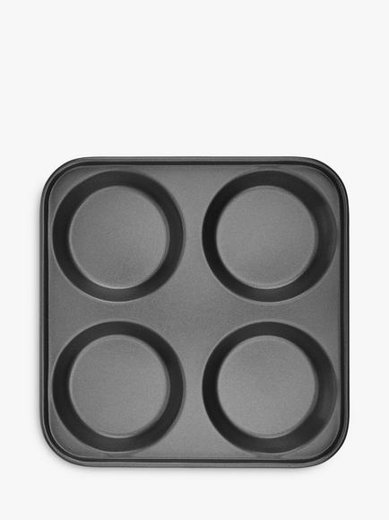 John Lewis Classic Non-Stick Yorkshire Pudding Tray, 4 Cup - view 2, Grey