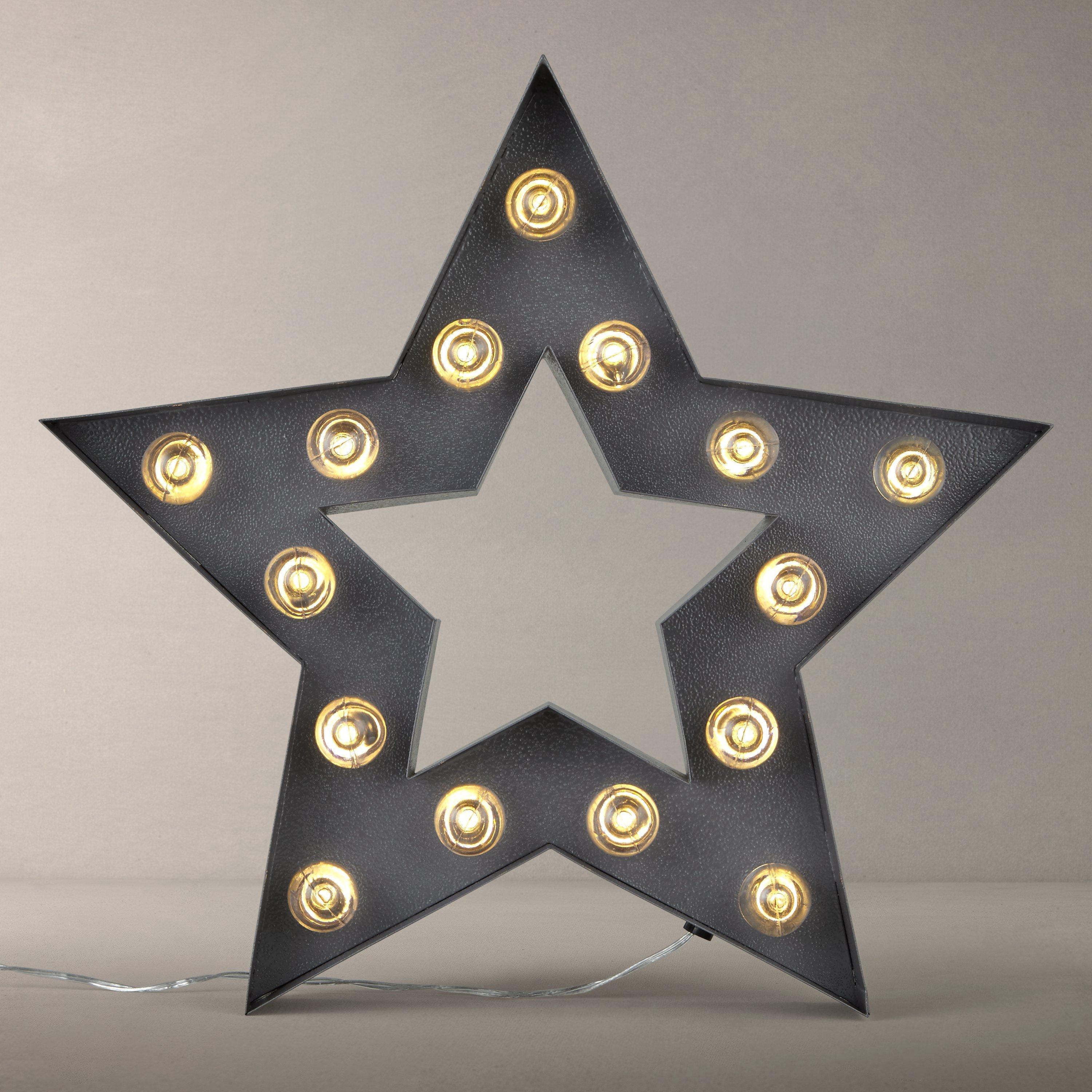 John Lewis & Partners LED Star Sign, Grey
