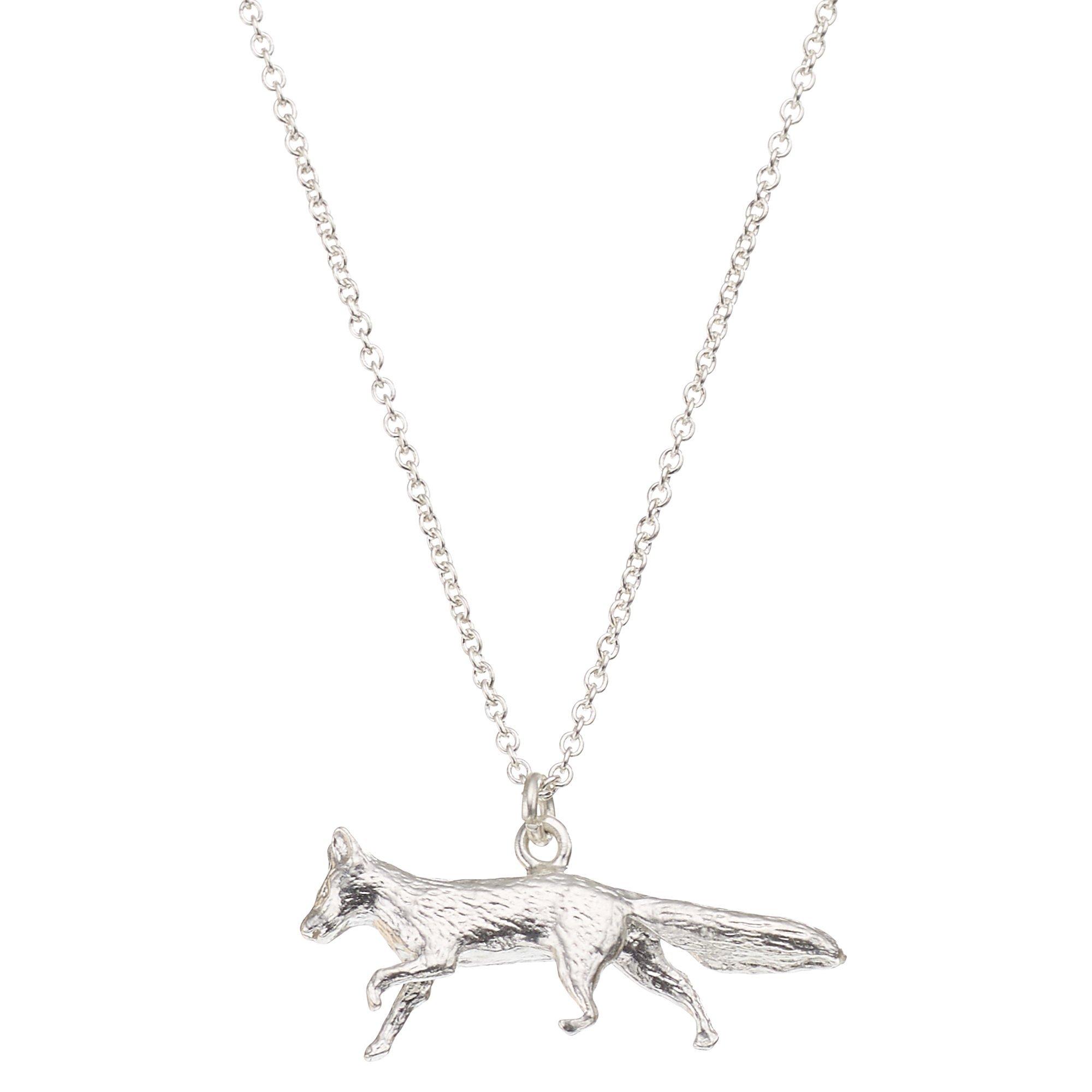 Alex Monroe Sterling Silver Fox Pendant, Silver