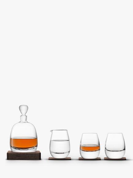 LSA International Whisky Decanter & Glasses Gift Set, Set of 4, Clear