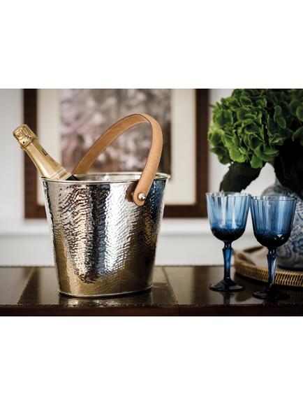 Culinary Concepts Leather Handle Wine Cooler - view 2, Silver