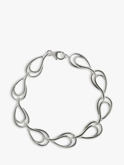 Nina B Sterling Silver Open Links Bracelet, Silver
