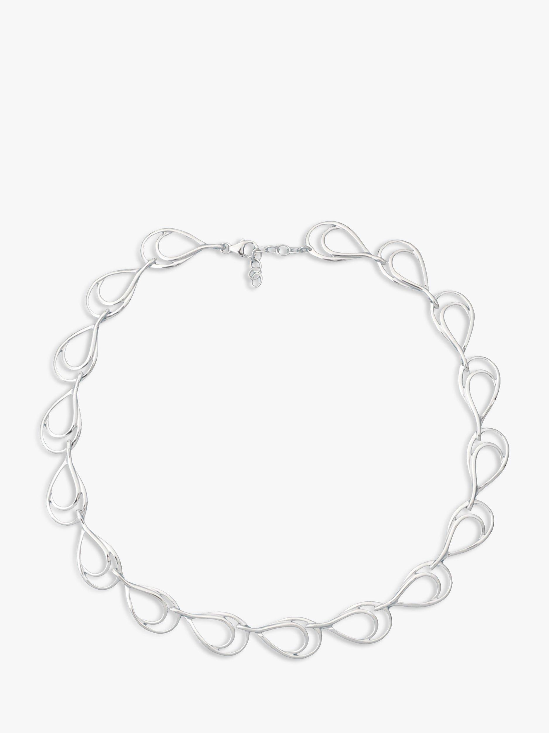 Product image 1 of 4, which shows Nina B Sterling Silver Open Links Necklace