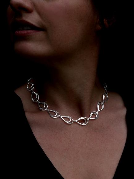 Nina B Sterling Silver Open Links Necklace - view 2, Silver
