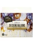 Talking Tables Ceiling Balloons, Pack of 30, Gold, White and Metallic